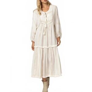 NEW MISS JUNE PARIS bree long dress in off white